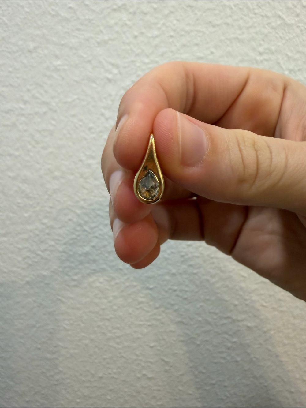 M Hisae chrysalis Champagne Brown diamond + 14k Gold Pendant